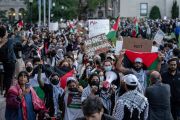 مظاهرة طلابية تضامنية مع فلسطين في جامعة كولومبيا