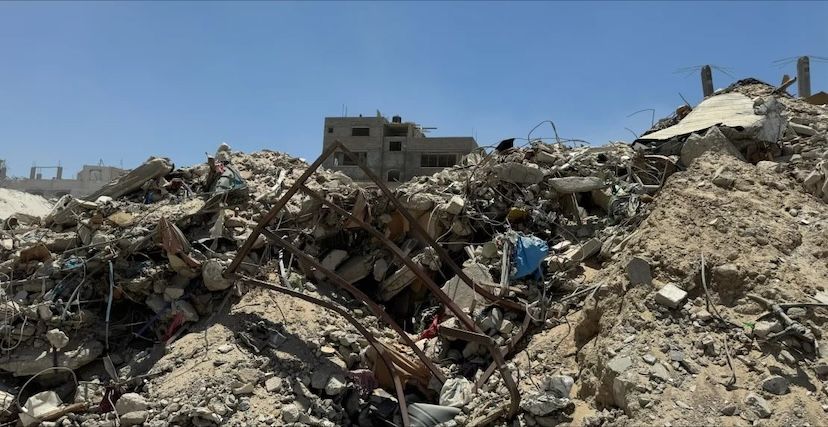 جانب من الدمار الذي خلفه الاجتياح الإسرائيلي لمدينة رفح